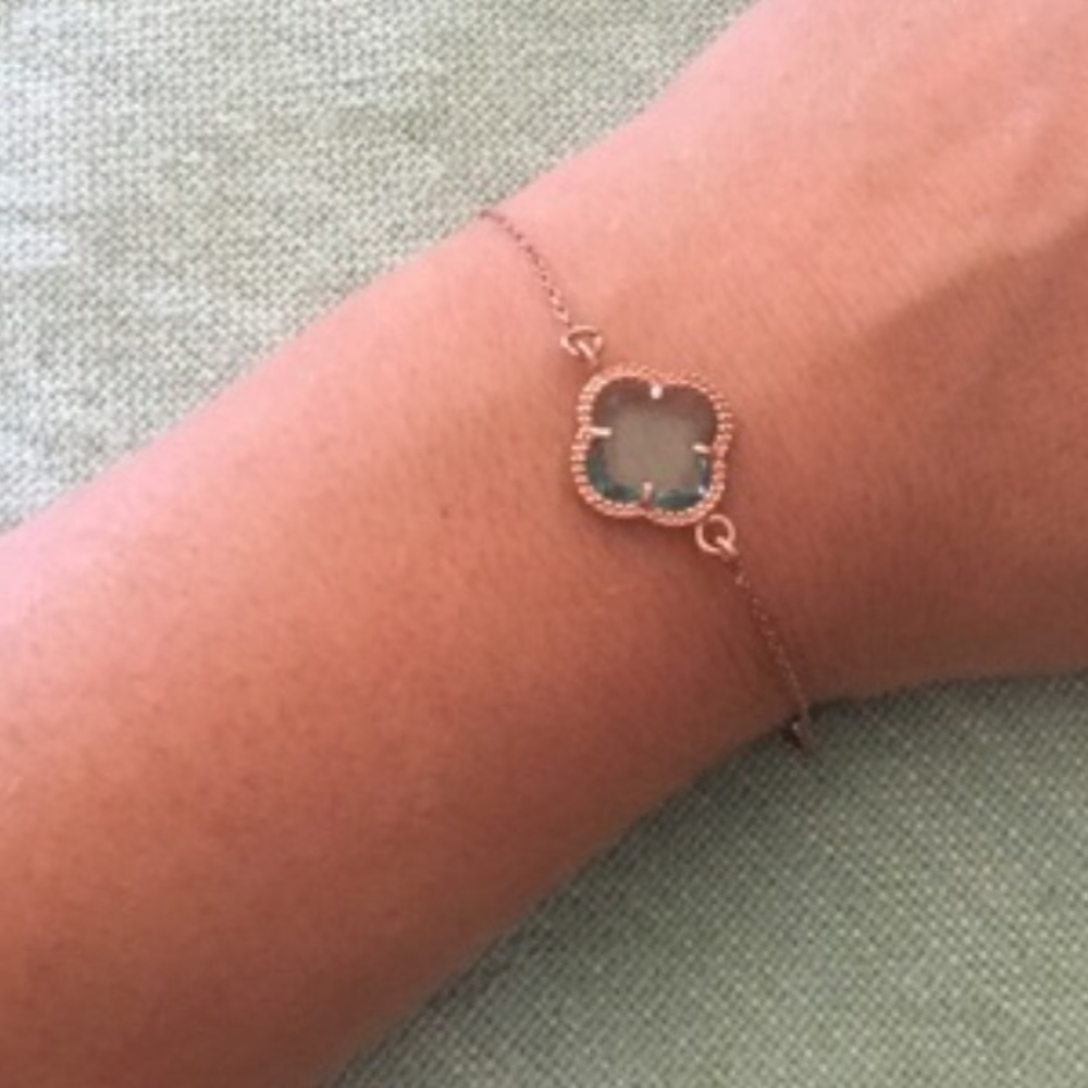 Rose Gold Aqua Stone Bracelet